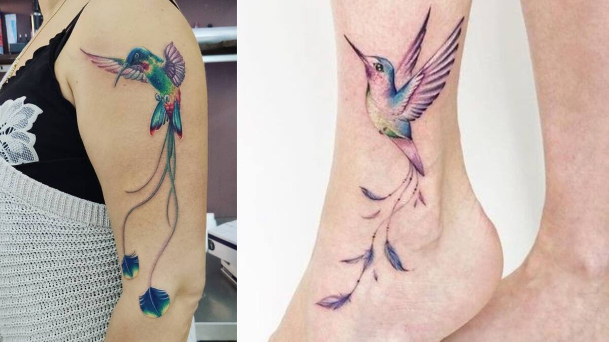 Black Florals Temporary Tattoos For Women Girls Watercolor Hummingbird  Lavender Fake Tattoo Sticker Waterproof Arm Body Tatoos - Temporary Tattoos  - AliExpress